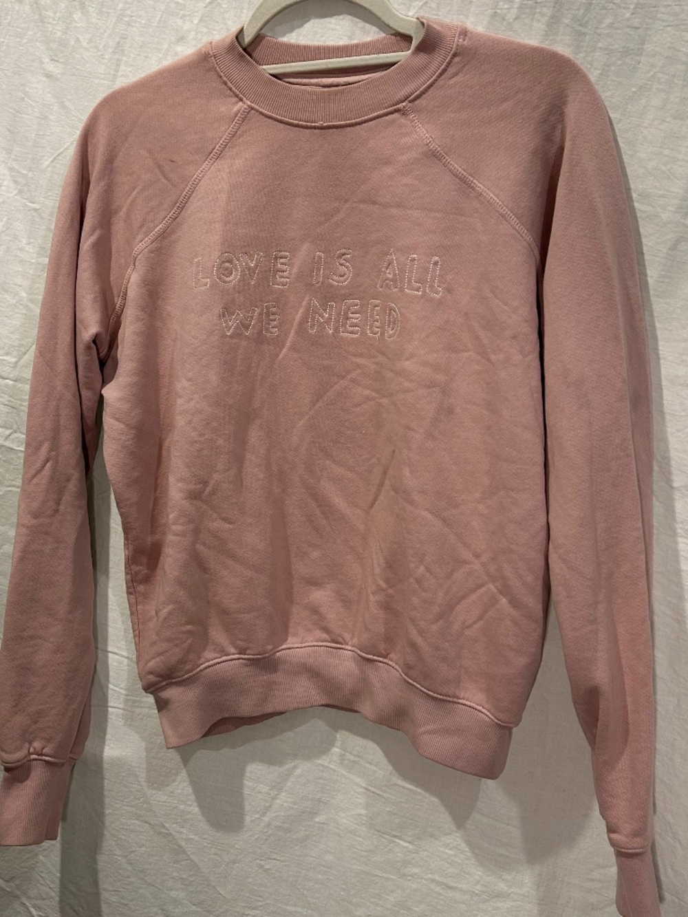 Spiritual Gangster champagne beige Love is All We Need sweatshirt S